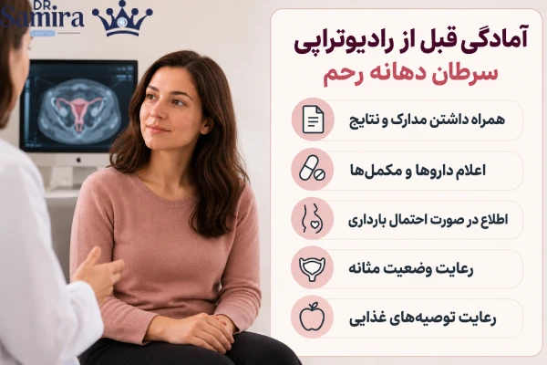 آمادگی قبل از رادیوتراپی سرطان دهانه رحم